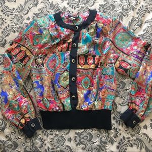 Vintage Jewel Toned Blouse